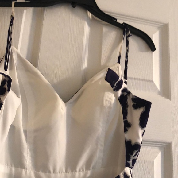 Navy and White Floral Prom Dress - Picture 8 of 8